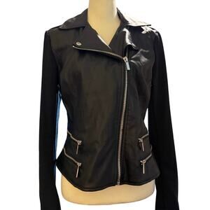 Philosophy Faux Leather Black Moto Jacket, Women's Size Medium